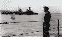Крейсер "Ворошилов" в Севастопольской бухте, 1950-е годы