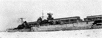 Крейсер "Максим Горький" у пирса ленинградского торгового порта, зима 1941-1942 года