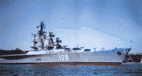 Противолодочный крейсер "Москва" у 12-го причала в Северной бухте Севастополя, июнь 1994 года
