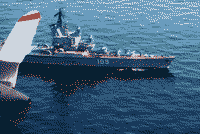 Противолодочный крейсер "Ленинград" в Средиземном море, апрель 1990 года
