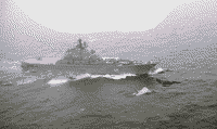 Тяжелый авианесущий крейсер "Минск" в Тихом океане, 9 февраля 1983 года