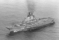 Тяжелый авианесущий крейсер "Новороссийск" в Тихом океане, 11 апреля 1985 года