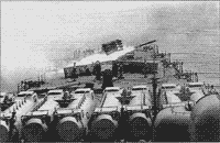 Стрельба из РБУ-12000 ("Удав") во время испытаний ТАКР "Баку", 1987 год