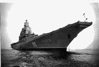 Тяжелый авианесущий крейсер "Адмирал Горшков" на рейде Севастополя во время заводских ходовых испытаний, 1987 год