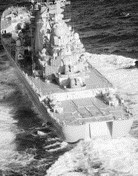 Тяжелый атомный ракетный крейсер "Киров" в Атлантическом океане, октябрь 1986 года