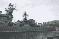 Ракетный крейсер "Москва" в Севастополе, 3 февраля 2007 года, 08:55