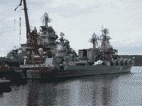 Тяжелый атомный ракетный крейсер "Петр Великий" и ракетный крейсер "Маршал Устинов", 19 августа 2007 года 17:47