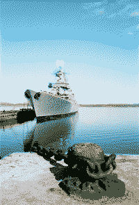 Ракетный крейсер "Маршал Устинов" в Североморске, 1990-е годы