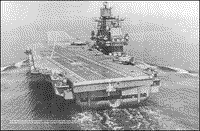 Тяжелый авианесущий крейсер "Тбилиси" пр.11435 во время летно-конструкторских испытаний. Черное море, 1 ноября 1989 года