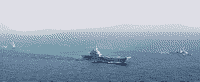 ТАКР "Адмирал Кузнецов" в сопровождении кораблей НАТО в Средиземном море, 10 декабря 1991 года