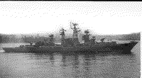 Большой противолодочный корабль "Красный Кавказ" выходит в море, Севастополь 1975 год
