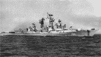 Большой противолодочный корабль "Красный Кавказ" возвращается из сбор-похода, 1991 год