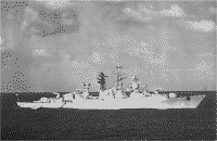 Большой противолодочный корабль "Решительный" в точке 52, 1968 год