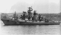 Большой противолодочный корабль "Красный Крым" в Северной бухте Севастополя, сентябрь 1990 года