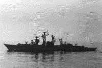 Большой противолодочный корабль "Способный" в Японском море, март 1982 года