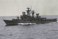 Большой противолодочный корабль "Сдержанный" в Аравийском море, 10 марта 1980 года
