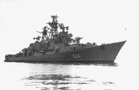 Сторожевой корабль "Сдержанный" на якоре в Севастополе, 25 июля 1993 года