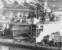 Сторожевой корабль "Сдержанный" на доковании в ПД-30