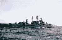 Большой противолодочный корабль "Образцовый" на Балтике, октябрь 1985 года