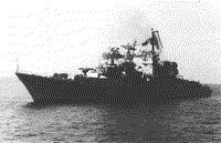 Большой противолодочный корабль "Азов" в море у Феодосии, 1987-1988 годы