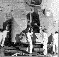 АУ АК-726 большого противолодочного корабля "Керчь" на учениях