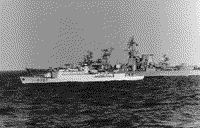 Большой противолодочный корабль "Очаков" на боевой службе, 1990 год