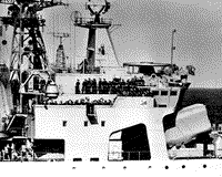 Большой противолодочный корабль"Удалой" в Атлантическом океане, 26 октября 1983 года