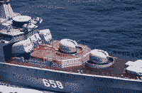 Большой противолодочный корабль пр. 1155 "Вице-адмирал Кулаков" в Средиземном море, 1 июня 1988 года