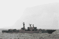 Большой противолодочный корабль "Маршал Василевский" в Средиземном море, 24 марта 1986 года