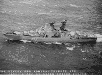 Большой противодлодочный корабль "Адмирал Трибуц" в Персидском заливе, 8 декабря 1992 года