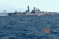 Большой противолодочный корабль "Адмирал Трибуц" в Аденском заливе, сентябрь 2009 года