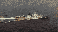 Большой противолодочный корабль "Маршал Шапошников" в Японском море, 21 декабря 1987 года