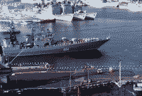 Большой противолодочный корабль "Симферополь" во время визита в Мейпорт, США, 16 июля 1991 года