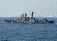 Большой противолодочный корабль "Адмирал Виноградов" в Аденском заливе, 9 февраля 2008 года 14:53