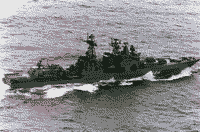 Большой противолодочный корабль "Адмирал Харламов" в Северной Атлантике, июнь 1993 года