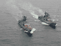 Большие противолодочные корабли "Адмирал Пантелеев" и "Адмирал Виноградов"