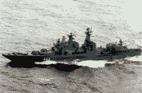 Большой противолодочный корабль "Адмирал Пантелеев" в Персидском заливе на переходе на Дальний Восток, 1 декабря 1992 года