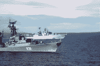 Большые противолодочные корабли "Гремящий" и "Удалой" в Атлантическом океане, 26 октября 1983 года