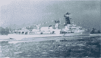 Большой противолодочный корабль пр. 57-А "Дерзкий" на Неве, начало 1970-х годов