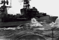 Большой противолодочный корабль пр. 57-А "Дерзкий" в Атлантическом океане, 1972 год