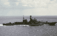 Эскадренный миноносец проекта 956 "Отличный" у побережья Ливии, 24 марта 1986 года