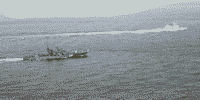 Эскадренный миноносец проекта 956 "Боевой" в Японском море, 21 декабря 1987 года