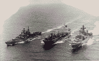 Заправка в Оманском заливе ЭМ "Боевой" и БПК "Адмирал Спиридонов", лето 1989 года
