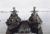 Эскадренные миноносцы проекта "Безудержный" и "Бесстрашный" в Североморске, 1997 год
