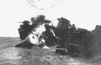 Эскадренный миноносец "Решительный" на камнях у мыса Кабарга, ноябрь 1938 года