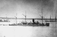 Броненосный башенный фрегат "Адмирал Лазарев" на Неве во время Императорского смотра
