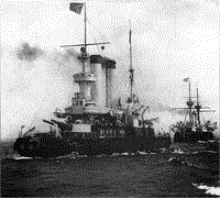 Корабли Учебного артиллерийского отряда в походе в районе Биорке-зунда, июнь 1902 года