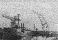 Канонерская лодка "Кореец" во время достройки на Путиловском заводе, 1907 год