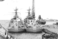 Сторожевые корабли "Бодрый" и "Бдительный" в Гдыне, июль 1974 года