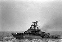 Сторожевой корабль проекта 1135 "Жаркий" в Северной Атлантике, 30 августа 1986 года